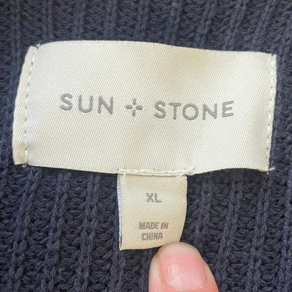 Sun + Stone Alvin Shawl Neck Cardigan Sweater Size XL Fishermen Academia Preppy - Picture 9 of 9